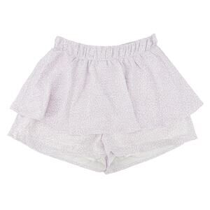 Le Lis pale purple & white floral Shorts women's SMALL flirty silky ruffle NEW